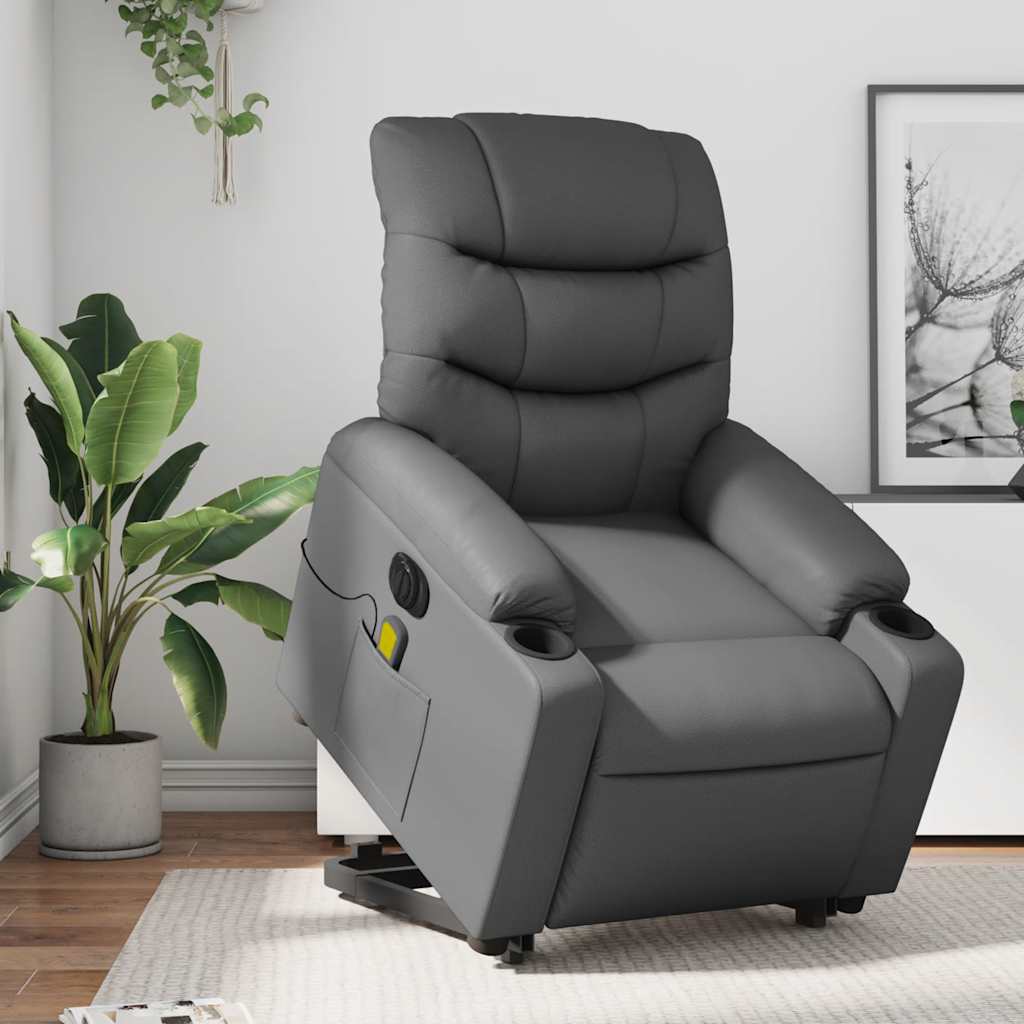 Electric Stand Up Massage Recliner Chair Gray