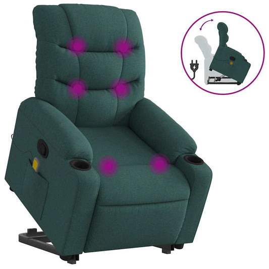 Stand Up Massage Recliner Chair Dark Green