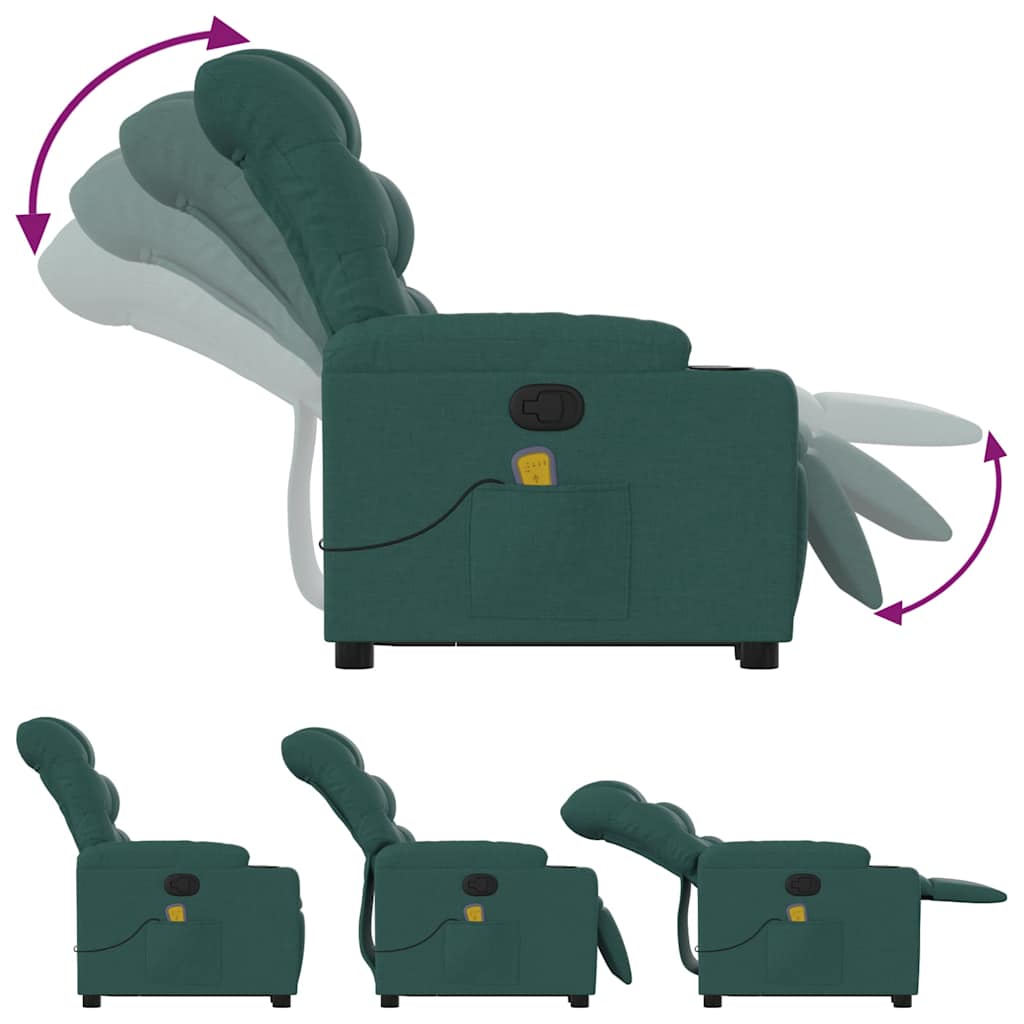 Stand Up Massage Recliner Chair Dark Green