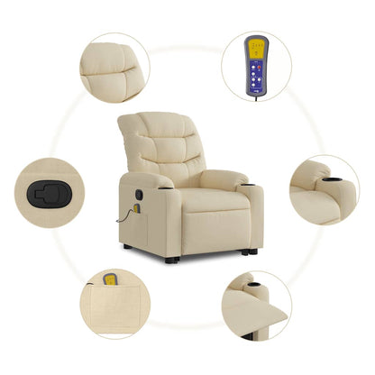 Stand Up Massage Recliner Chair Cream
