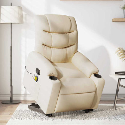 Stand Up Massage Recliner Chair Cream