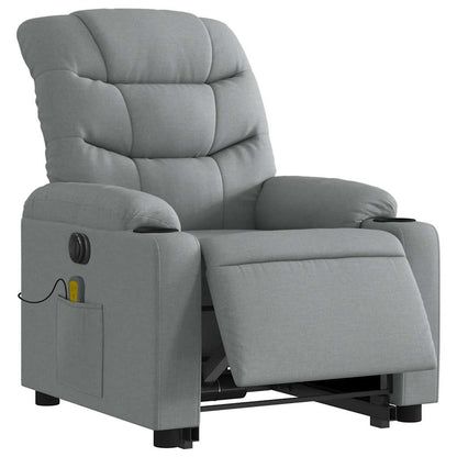 Electric Stand Up Massage Recliner Chair Light Grey