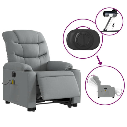 Electric Stand Up Massage Recliner Chair Light Grey
