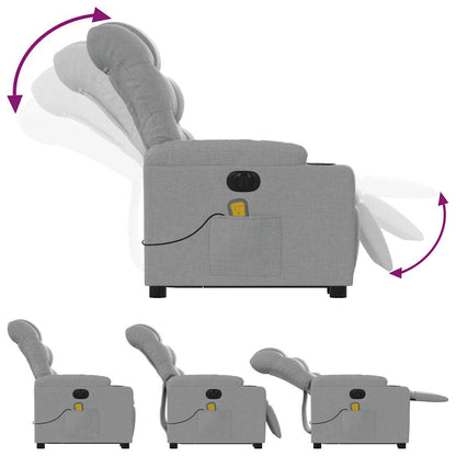 Electric Stand Up Massage Recliner Chair Light Grey