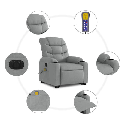 Electric Stand Up Massage Recliner Chair Light Grey