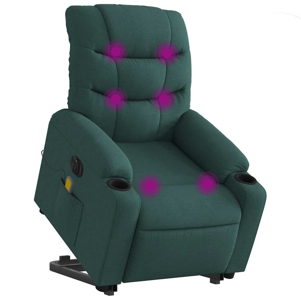 Electric Stand Up Massage Recliner Chair Dark Green