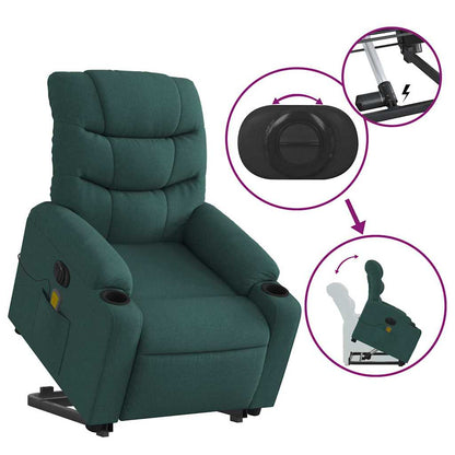 Electric Stand Up Massage Recliner Chair Dark Green