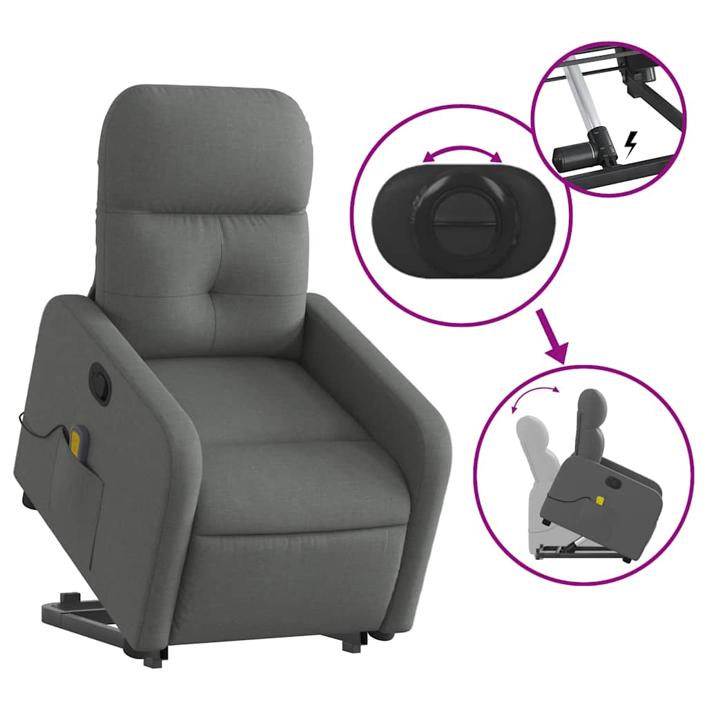Stand Up Massage Recliner Chair Dark grey
