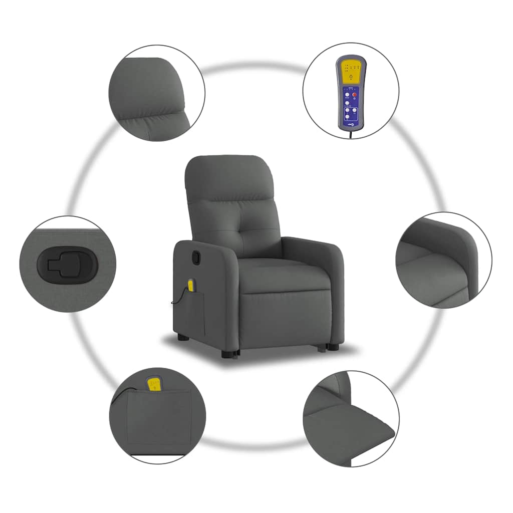 Stand Up Massage Recliner Chair Dark grey