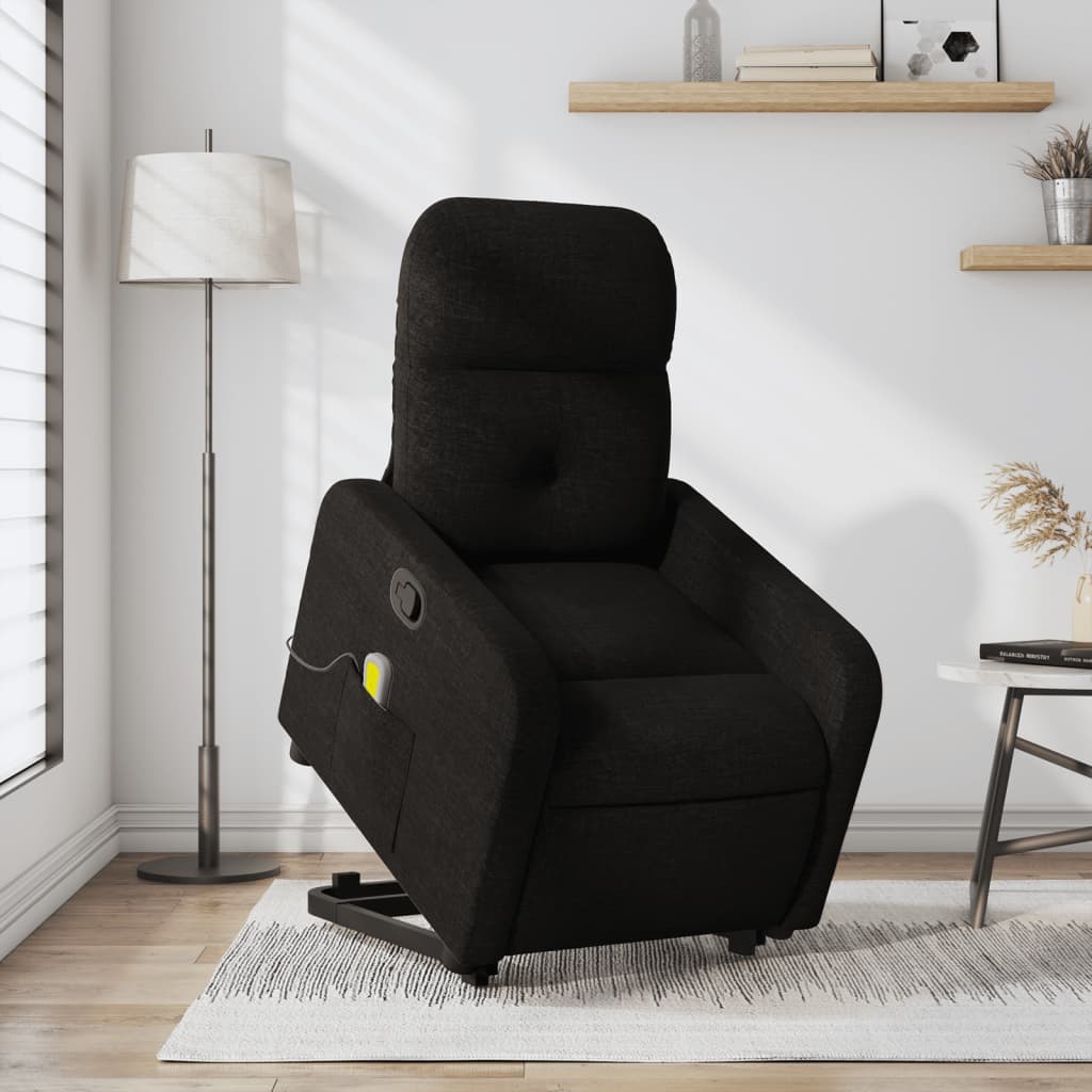 Stand Up Massage Recliner Chair Black Fabric, metal, plywood