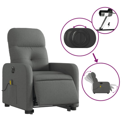 Electric Stand Up Massage Recliner Chair Dark Gray