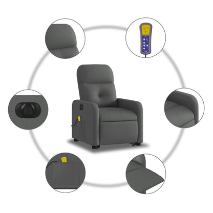 Electric Stand Up Massage Recliner Chair Dark Gray