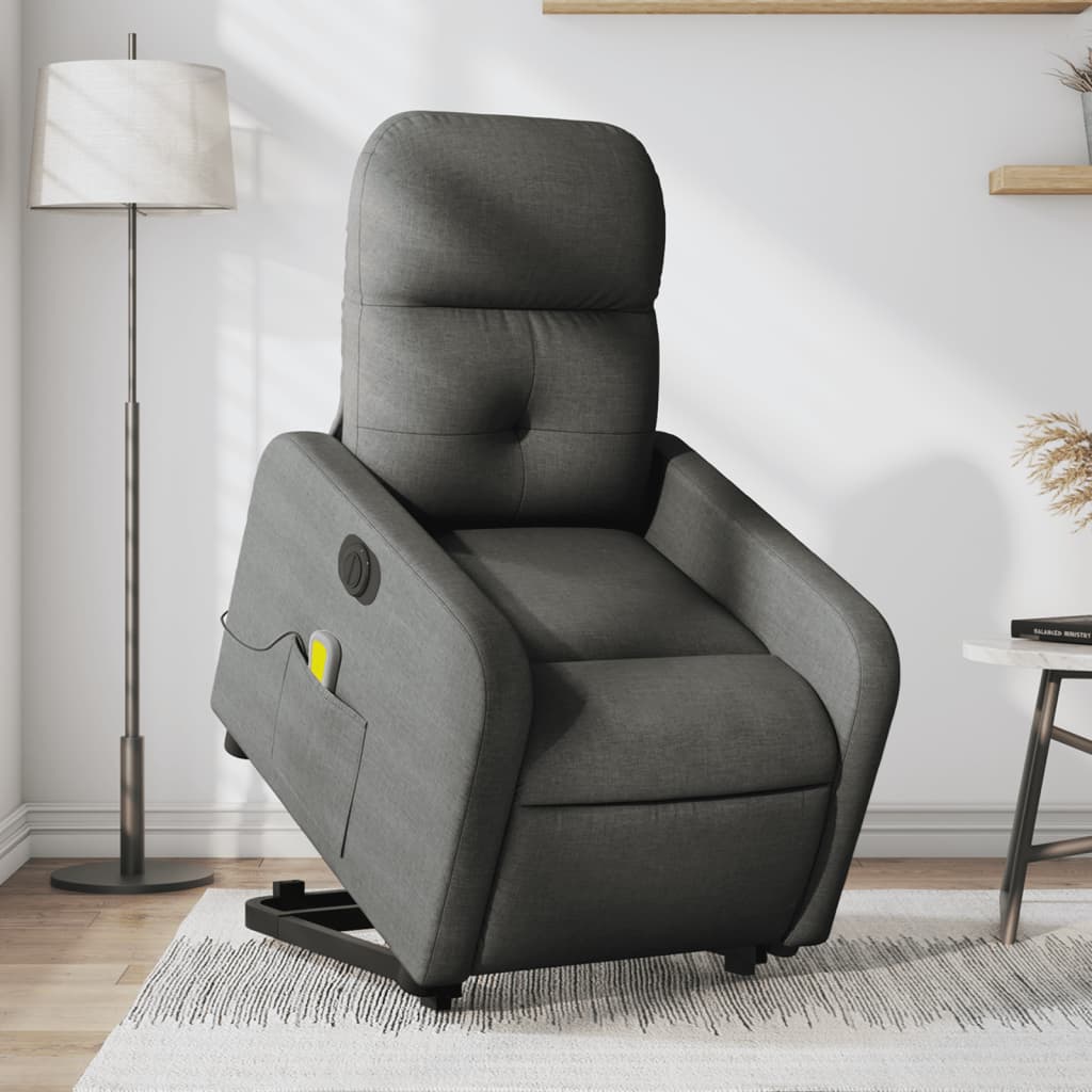Electric Stand Up Massage Recliner Chair Dark Gray