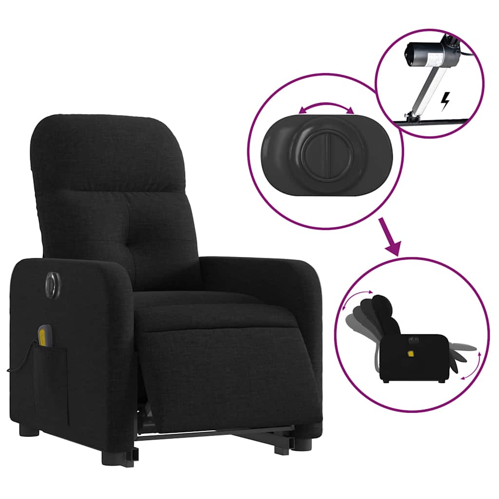 Electric Stand Up Massage Recliner Chair Black
