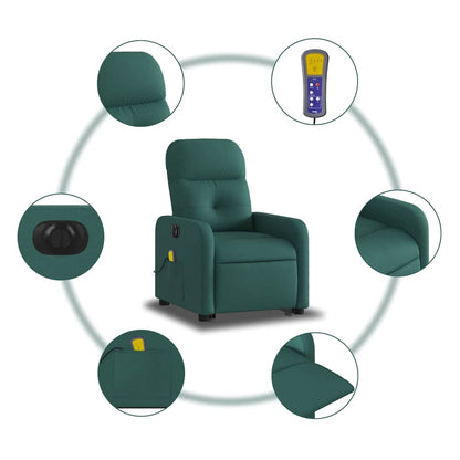 Electric Stand Up Massage Recliner Chair Dark Green