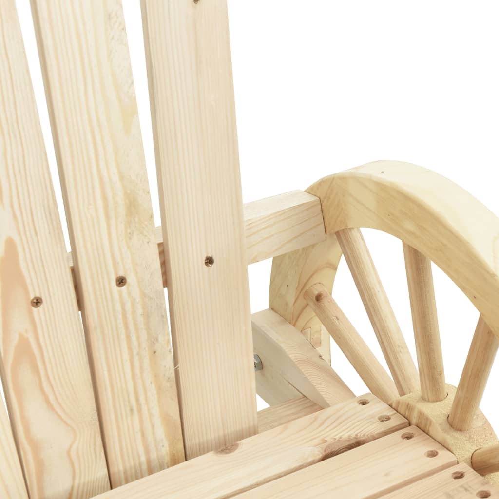 Garden Adirondack Chair Set of 4 Natural Wood Solid fir wood