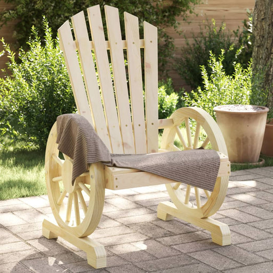 Garden Adirondack Chair Set of 4 Natural Wood Solid fir wood