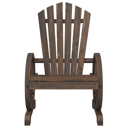 Garden Adirondack Chair Set of 4 Burnt look Solid fir wood