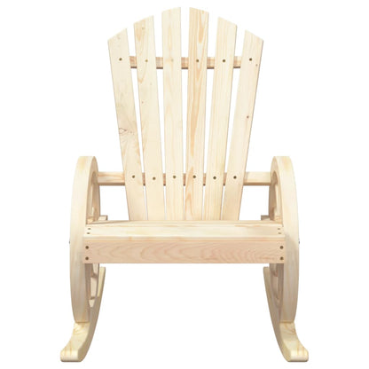 Rocking Adirondack Chair Set of 2 Wood Brown Solid Fir Wood