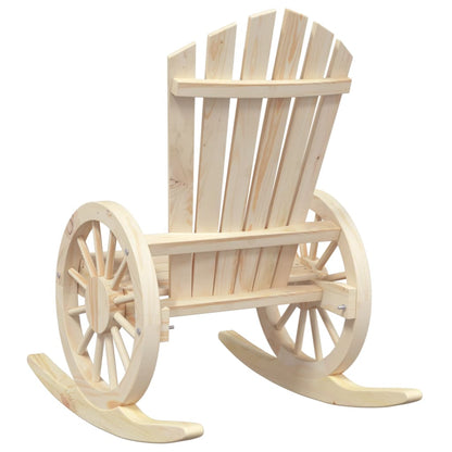 Rocking Adirondack Chair Set of 2 Wood Brown Solid Fir Wood