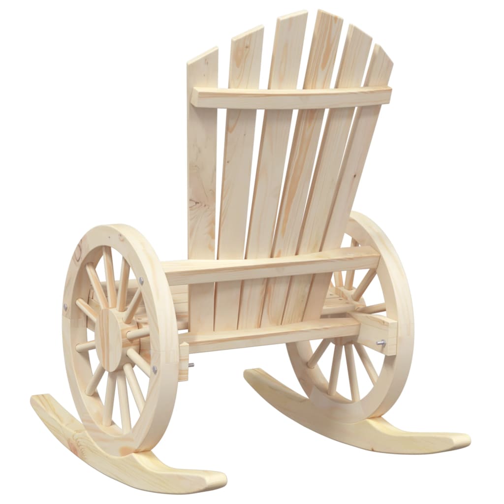 Rocking Adirondack Chair Set of 2 Wood Brown Solid Fir Wood