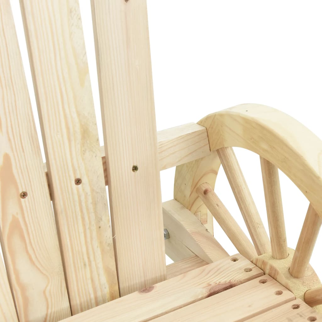 Rocking Adirondack Chair Set of 2 Wood Brown Solid Fir Wood