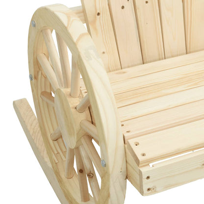 Rocking Adirondack Chair Set of 2 Wood Brown Solid Fir Wood