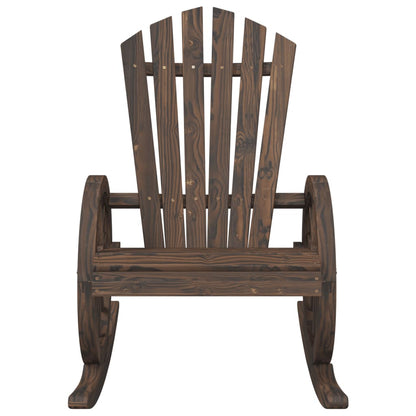 Rocking Adirondack Chair Set of 2 Burnt Look Wood Solid Fir Wood