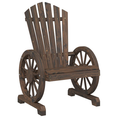 Garden Lounge Set Burnt Wood Solid Fir Wood Medium Ergonomic