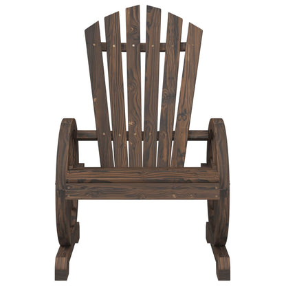 Garden Lounge Set Burnt Wood Solid Fir Wood Medium Ergonomic