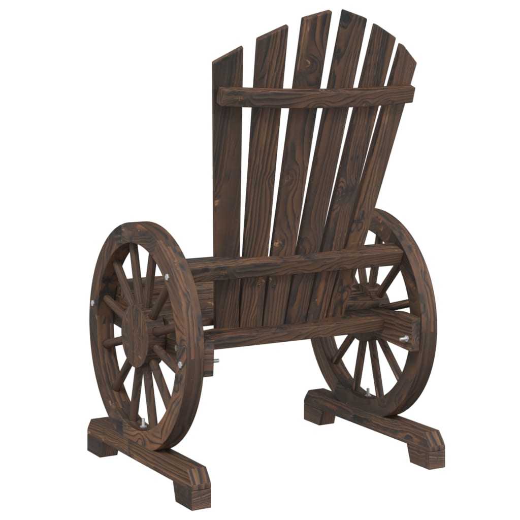 Garden Lounge Set Burnt Wood Solid Fir Wood Medium Ergonomic