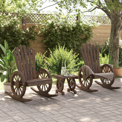 Garden Lounge Set Burnt Look Solid fir wood with a burnt finish