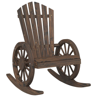 Garden Lounge Set Burnt Look Solid fir wood with a burnt finish