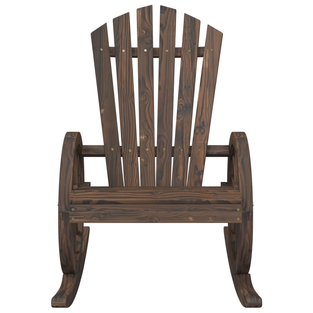 Garden Lounge Set Burnt Look Solid fir wood with a burnt finish