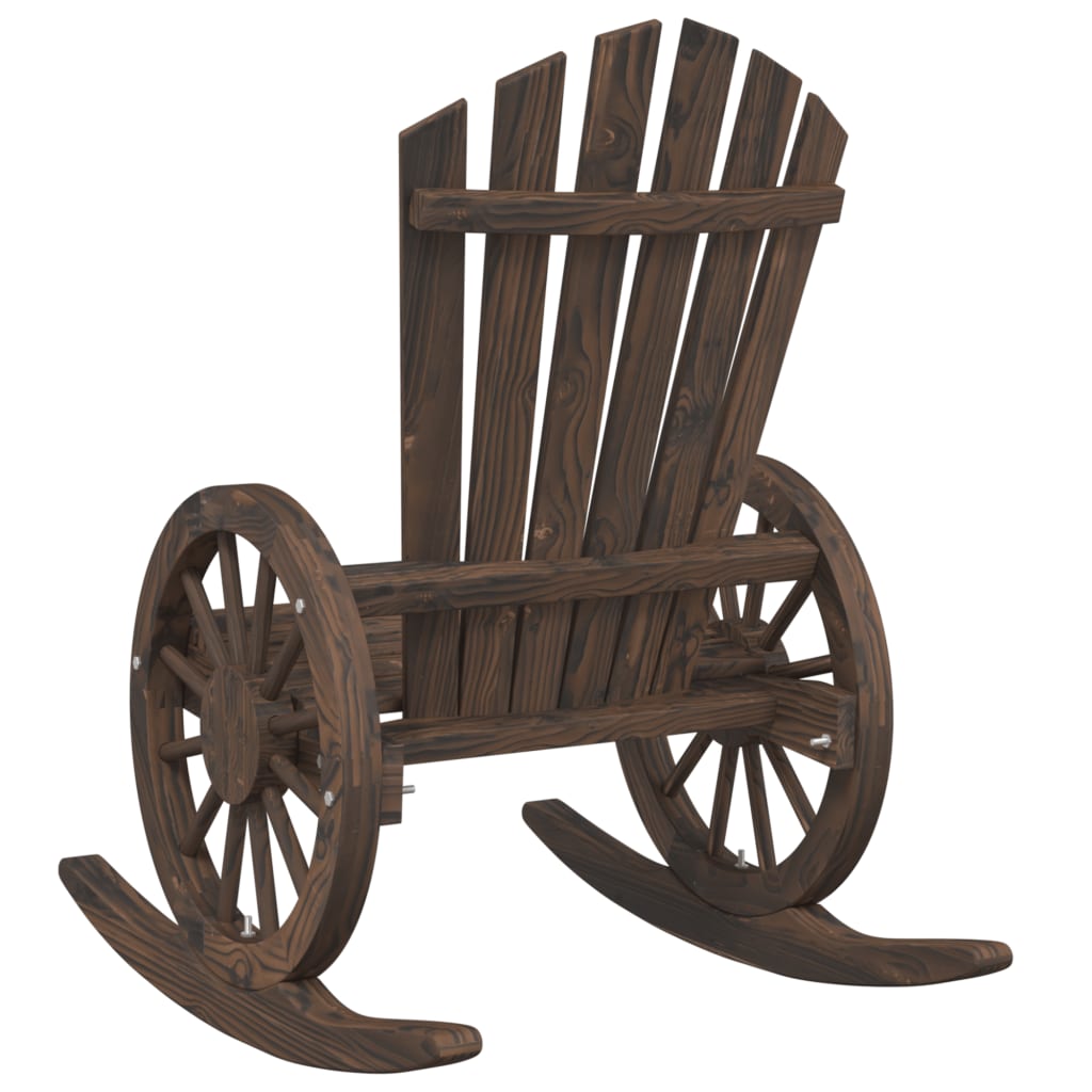 Garden Lounge Set Burnt Look Solid fir wood with a burnt finish