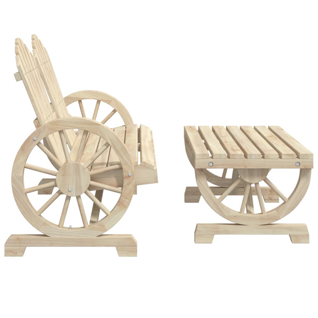 Garden Lounge Set Natural Wood Solid fir wood Large Ergonomic