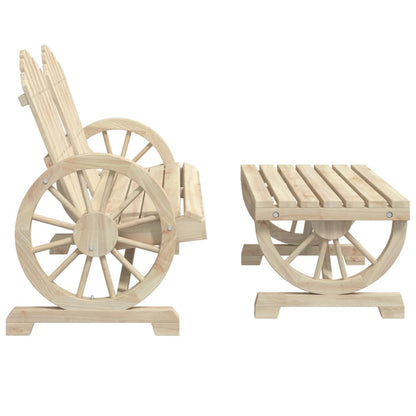 Garden Lounge Set Natural Wood Solid fir wood Large Ergonomic