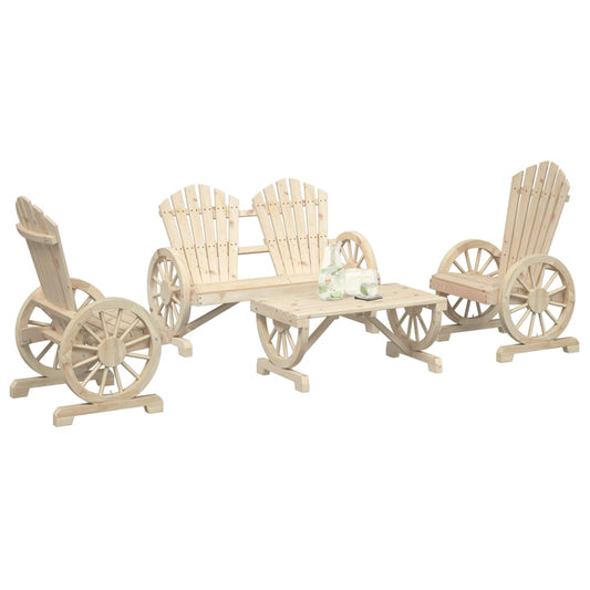 Garden Lounge Set Natural Wood Solid fir wood Large Ergonomic