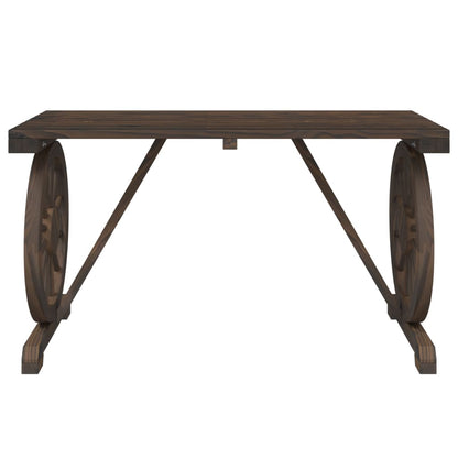 Garden Dining Set Burnt Wood Solid fir wood with a burnt look