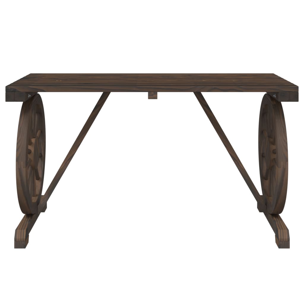 Garden Dining Set Burnt Wood Solid fir wood with a burnt look