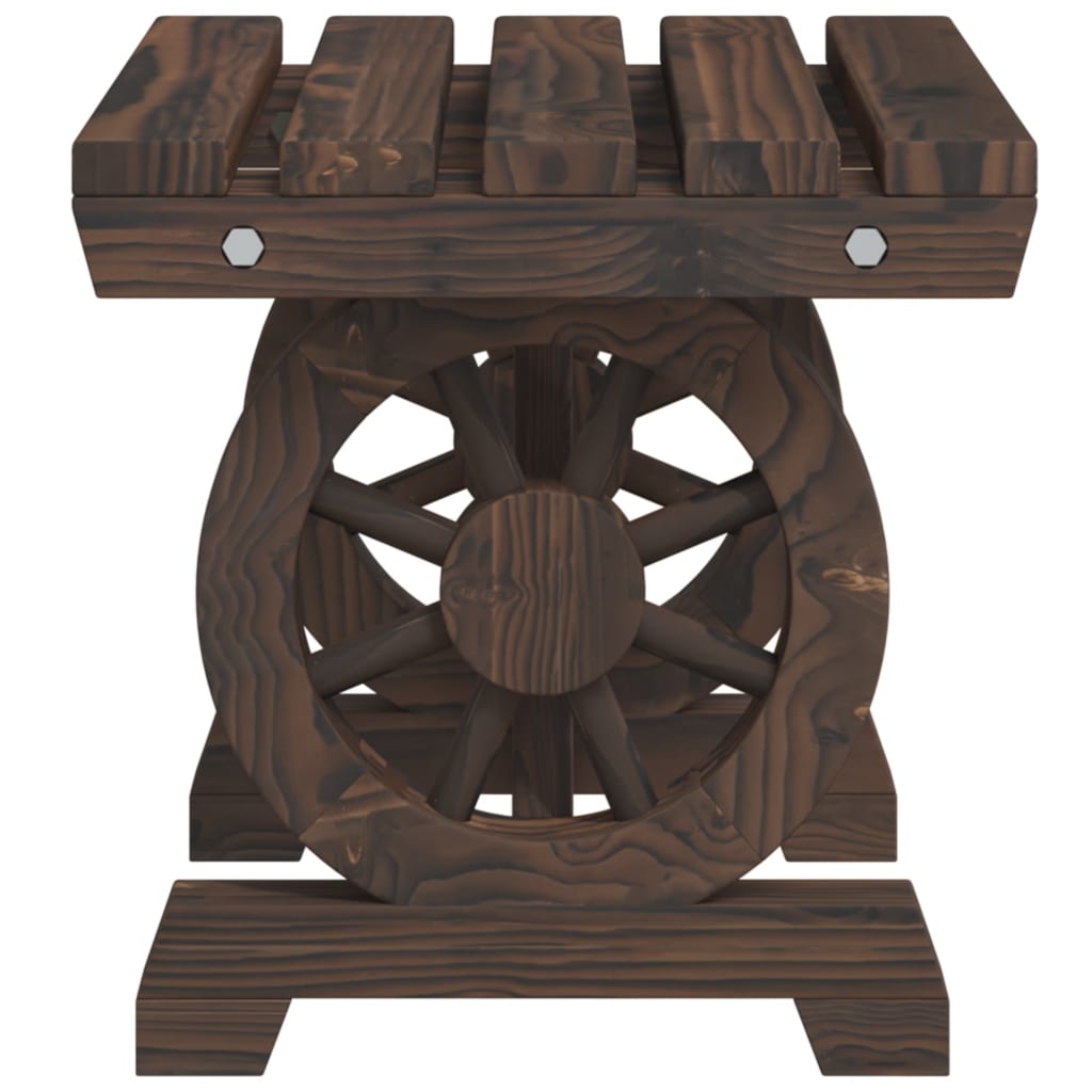 Garden Dining Set Burnt Wood Solid fir wood with a burnt look