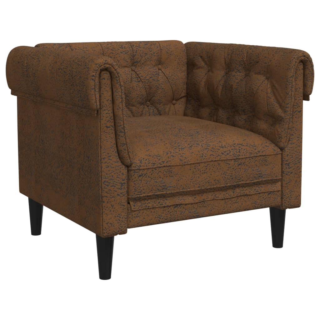 Sofa Set Brown Polyester 3-seater Sofa Set Rectangular Modern