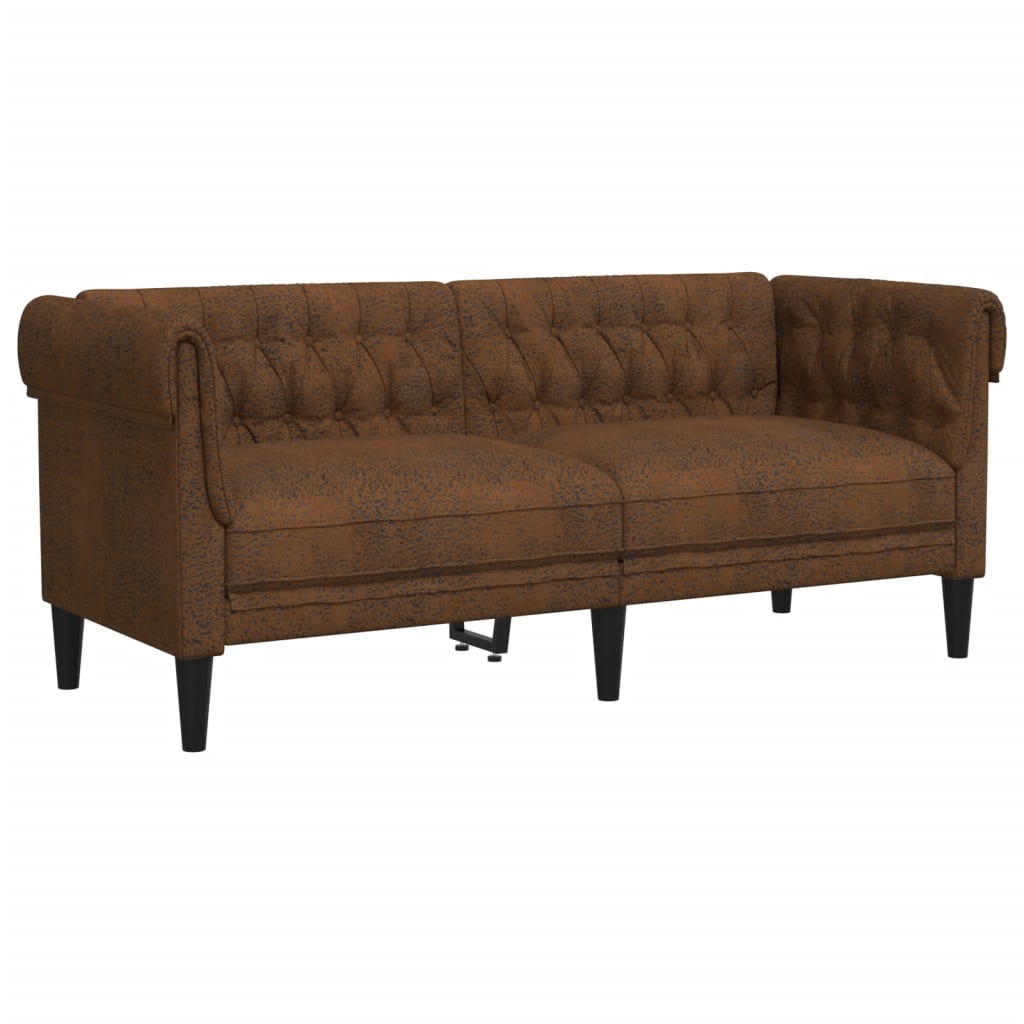 Sofa Set Brown Polyester 3-seater Sofa Set Rectangular Modern