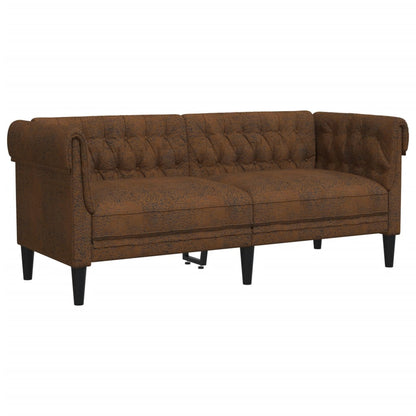Sofa Set Brown Polyester 3-seater Sofa Set Rectangular Modern