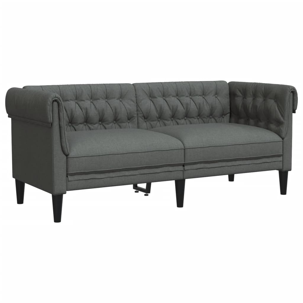 Sofa Set Dark grey 100% polyester, plywood, solid wood