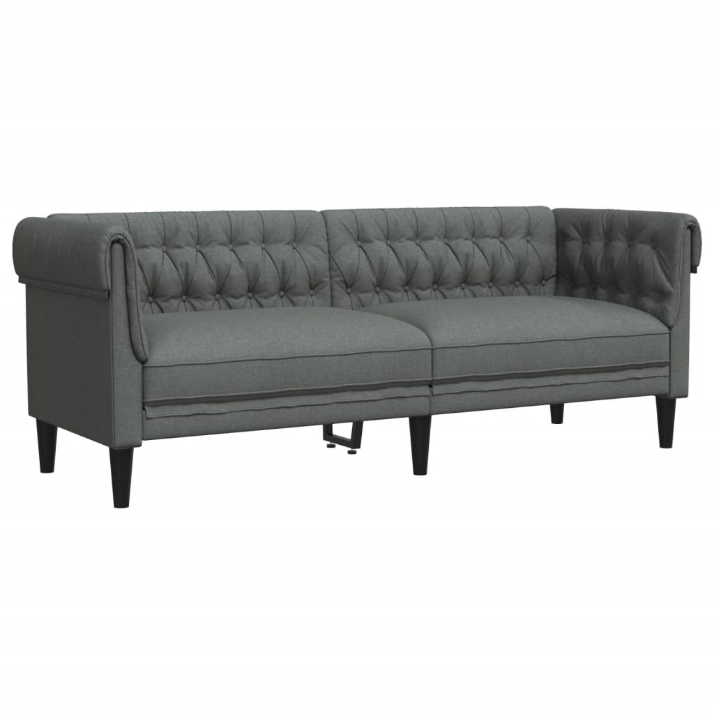 Sofa Set Dark grey 100% polyester, plywood, solid wood