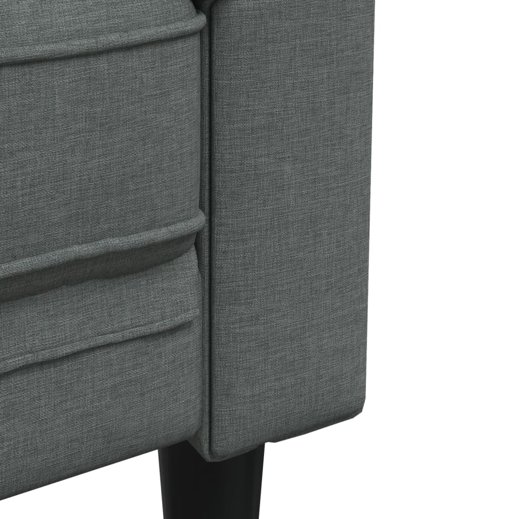 Sofa Set Dark grey 100% polyester, plywood, solid wood