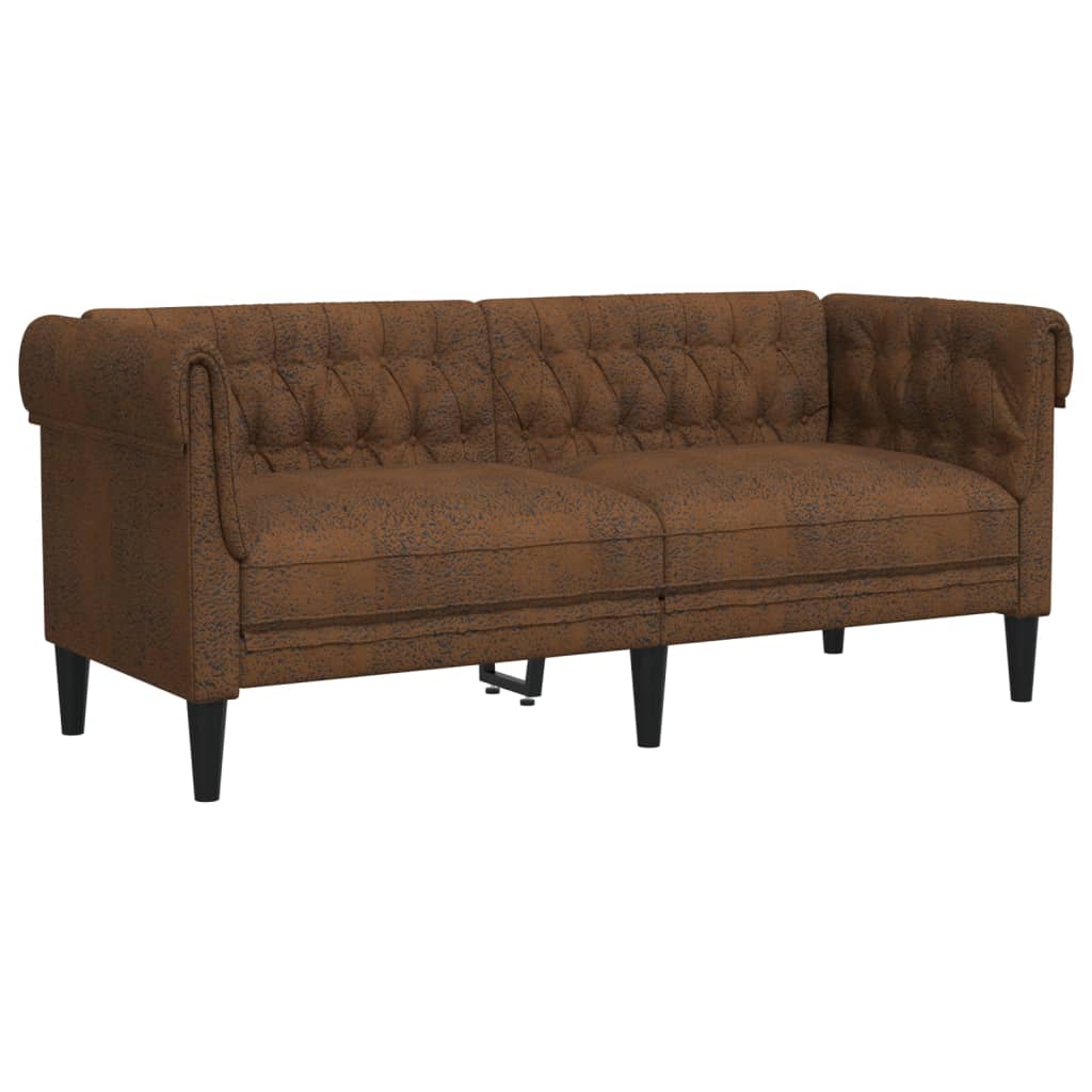 Sofa Set Brown 100% polyester, plywood, solid wood, foam