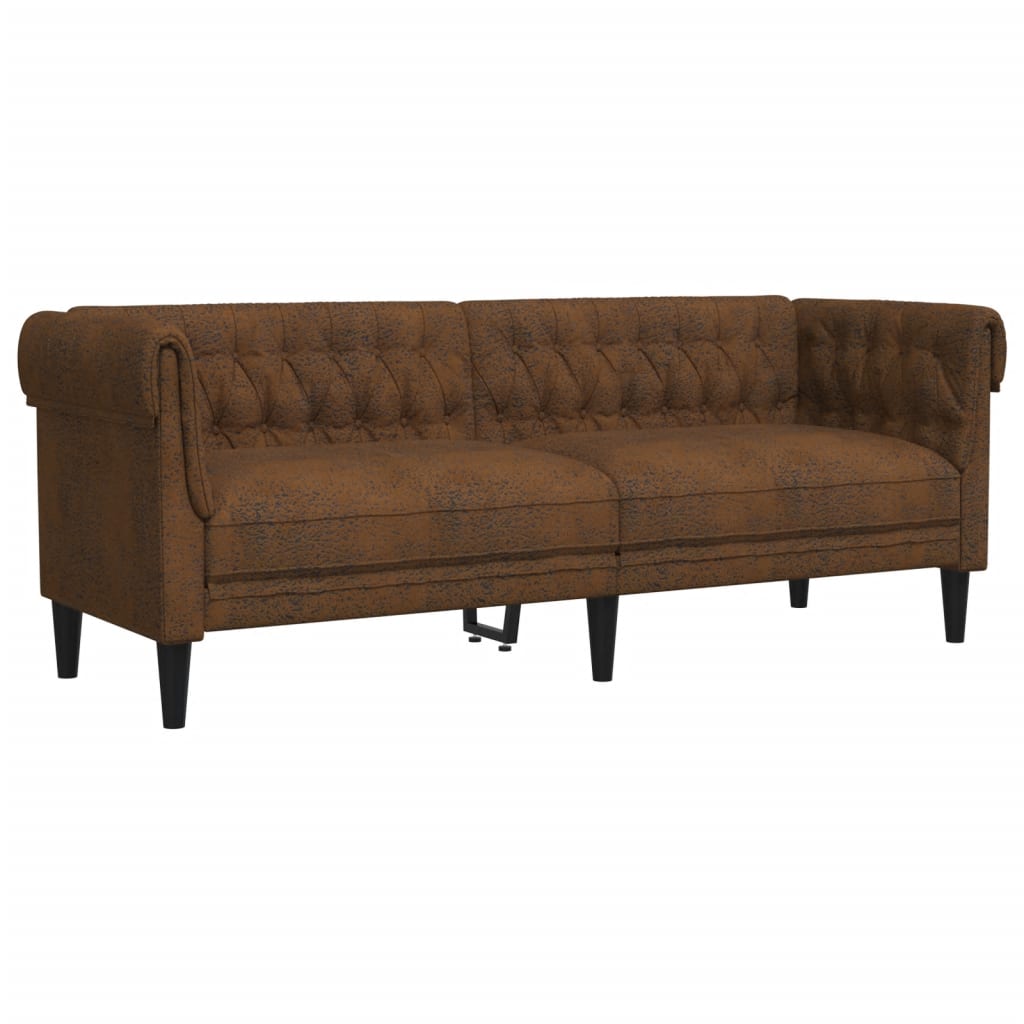 Sofa Set Brown 100% polyester, plywood, solid wood, foam