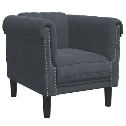 Sofa Set Dark grey Velvet (100% polyester), plywood, solid wood